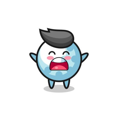 Esneme ifadesi olan sevimli bir golf maskotu, tişört, çıkartma, logo elementi için şirin bir tasarım.