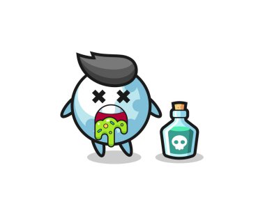 Zehirlenme sonucu kusan bir golf karakterinin resmi. Tişört, çıkartma, logo elementi için şirin bir tasarım.