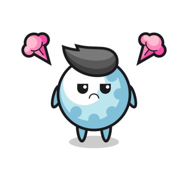 Şirin golf karakterinin rahatsız edici ifadesi, tişört, çıkartma, logo elementi için şirin bir tasarım.