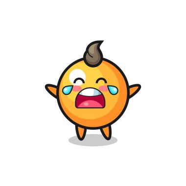 Ağlayan pinpon topunun, şirin bebeğin, tişört, çıkartma, logo elementi için şirin bir tasarım.