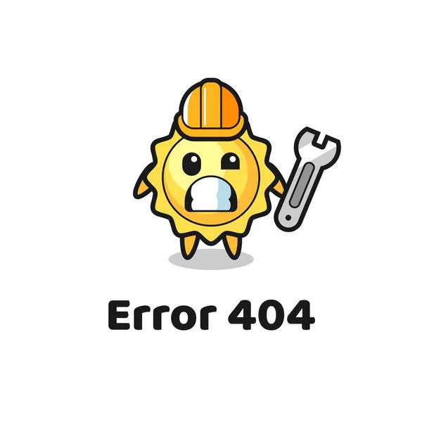 Erreur 404 Avec Mascotte Mignon Soleil Conception Style Mignon Pour — Image vectorielle