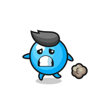 Korku içinde çalışan sakızların çizimi, tişört, etiket, logo ögesi için şirin bir tasarım