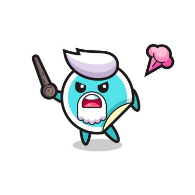 Şirin dedem sinirlenmeye başladı. Tişört, çıkartma, logo elementleri için şirin bir tasarım.