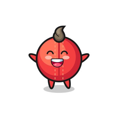 Mutlu bebek kriket topu çizgi film karakteri, tişört, çıkartma, logo elementi için şirin tasarım.