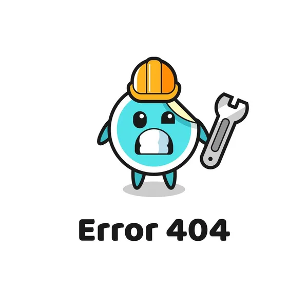 Erro 404 Com Mascote Adesivo Bonito Design Estilo Bonito Para — Vetor de Stock