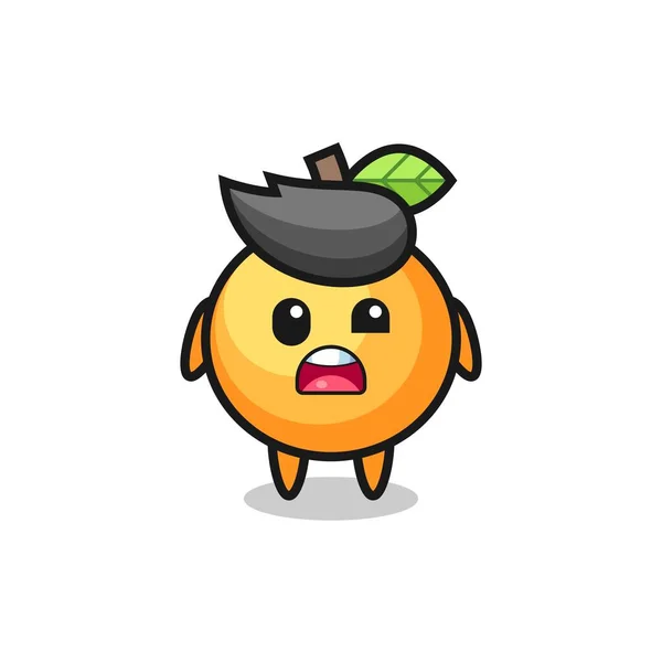 Shocked Face Cute Orange Fruit Mascot Cute Style Design Shirt — Wektor stockowy