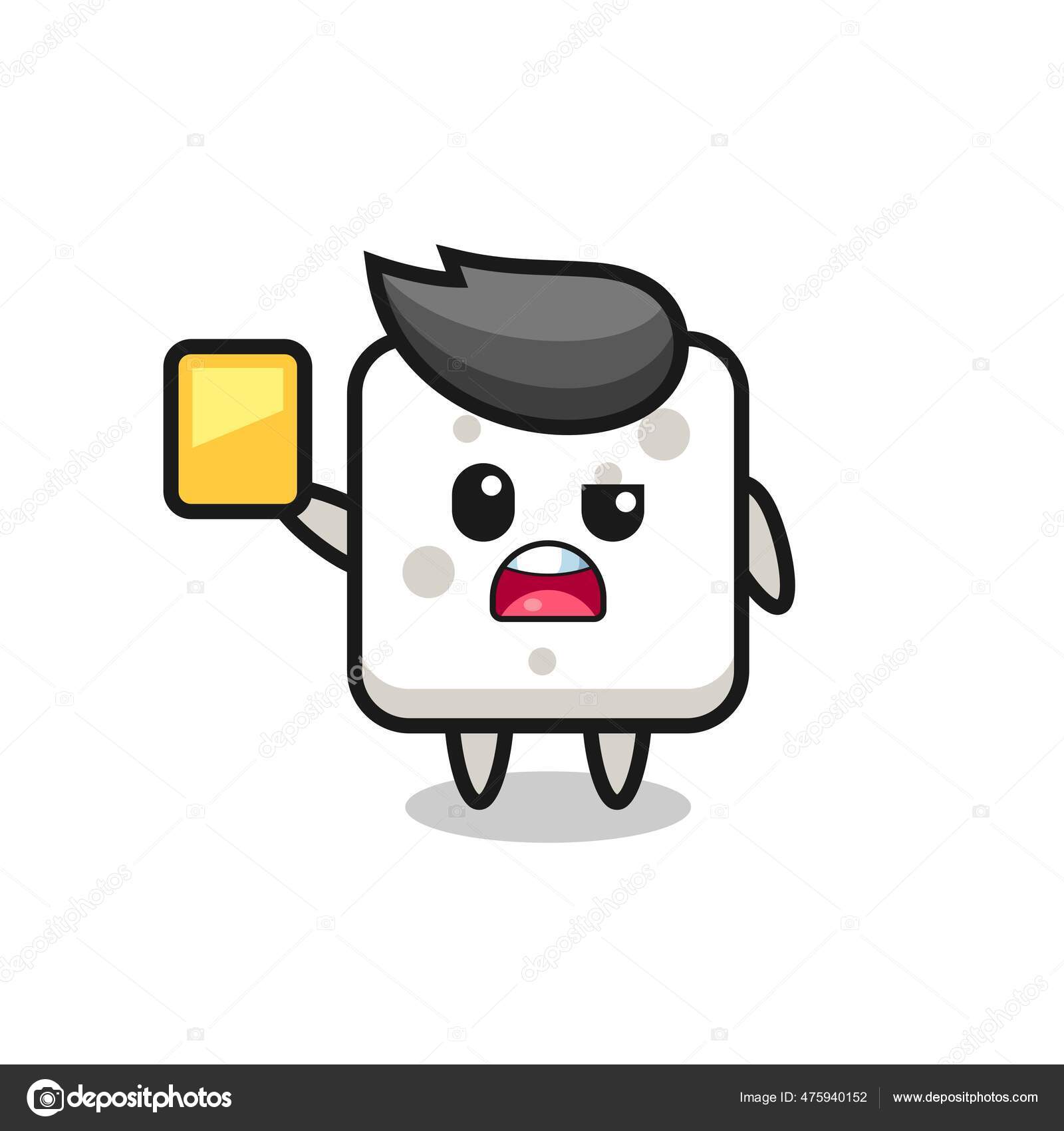 Cartoon Sugar Cube Character Football Referee Giving Yellow Card Cute Stock Vector Image by ©@ #475940152 Cartoon Sugar Cube Character Football Referee Giving Yellow Card Cute Stock Vector Image by ©@ #475940152