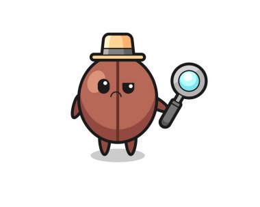 Şirin kahve çekirdeğinin maskotu. Tişört, çıkartma, logo elementi için şirin bir tasarım.