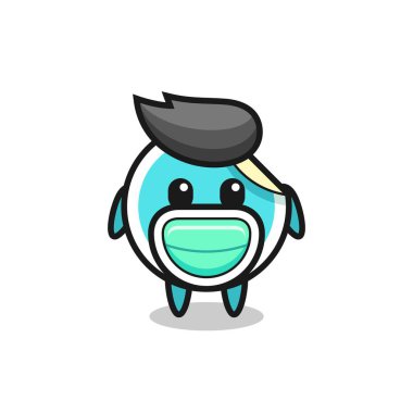 Maske takan şirin bir çıkartma, tişört, etiket, logo elemanı için şirin bir tasarım.