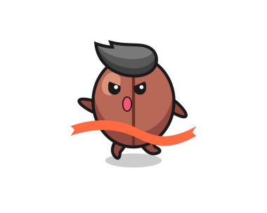 Şirin kahve tanecikleri bitişe yaklaşıyor, tişört, etiket, logo elementi için şirin bir tasarım.