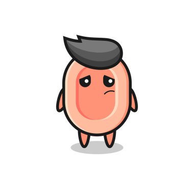 Sabun çizgi film karakterinin tembel hareketi, tişört, çıkartma, logo elementi için şirin tasarım.