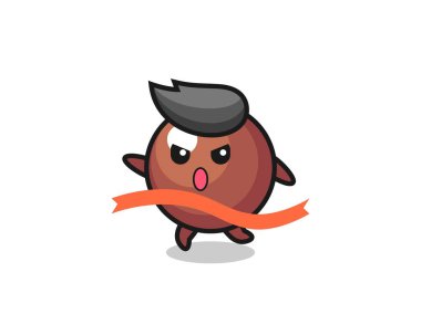 Şirin çikolata topu çizimi bitişe ulaşıyor, tişört, etiket, logo elementi için şirin bir tasarım.