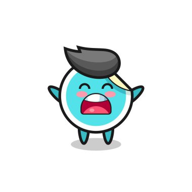 Esneme ifadesi olan şirin bir maskot tişört, çıkartma, logo elementi için şirin bir tasarım.