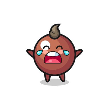 Ağlayan çikolata topunun resmi şirin bebek, tişört, çıkartma, logo elementi için şirin tasarım