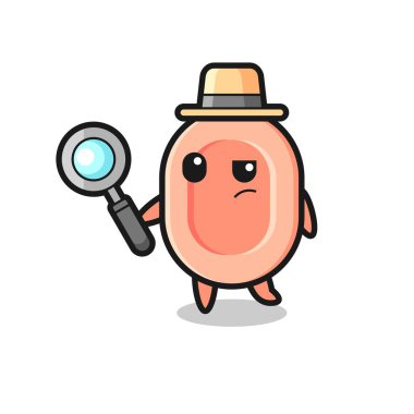 pembe dizi dedektifi bir davayı inceliyor, tişört, çıkartma, logo elementi için şirin bir tasarım.