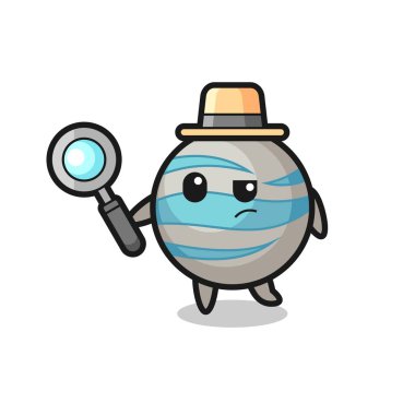 Gezegen dedektifi bir davayı inceliyor. Tişört, çıkartma, logo elementi için şirin bir tasarım.