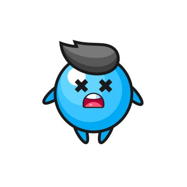 Ölü sakız maskotu karakteri, tişört, çıkartma, logo elementi için şirin bir tasarım.