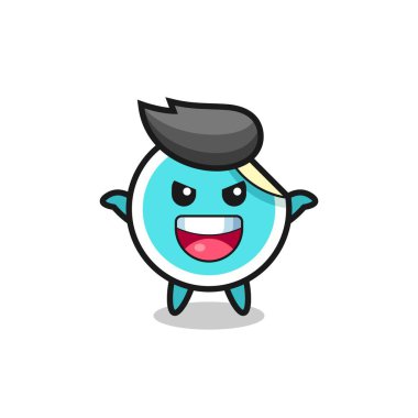 Şirin bir çıkartmanın korku hareketi yapması, tişört, çıkartma, logo elementi için şirin bir tasarım.