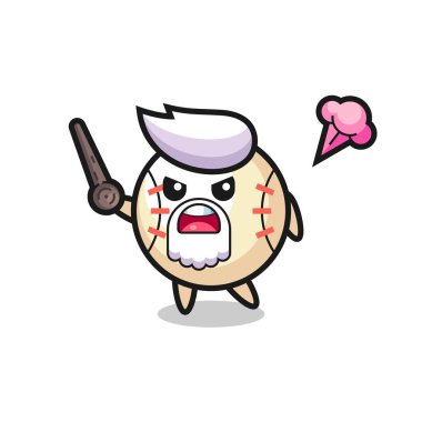 Şirin beysbol dedesi sinirlenmeye başladı. Tişört, çıkartma, logo elementleri için şirin bir tasarım.