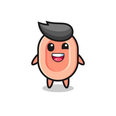 Tişört, çıkartma, logo elementi gibi garip pozları olan bir pembe dizi karakteri tasarımı