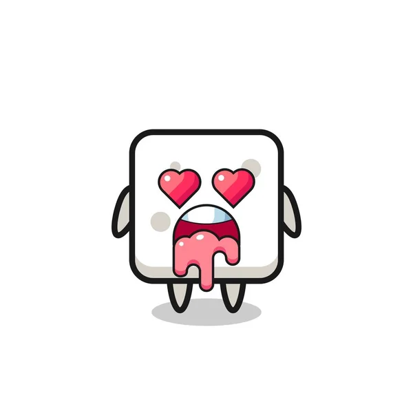 Falling Love Expression Cute Sugar Cube Heart Shaped Eyes Cute — Stock Vector
