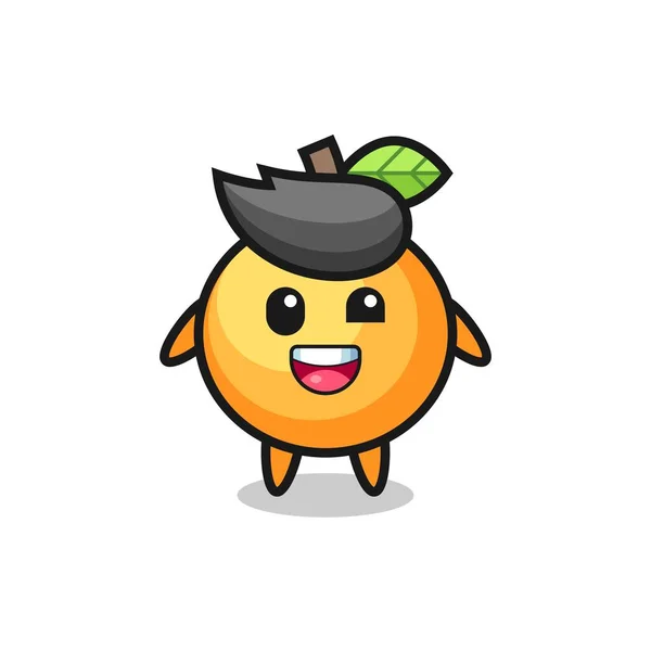 Illust Orange Fruit Character Awkward Poses Lindo Diseño Estilo Para — Vector de stock