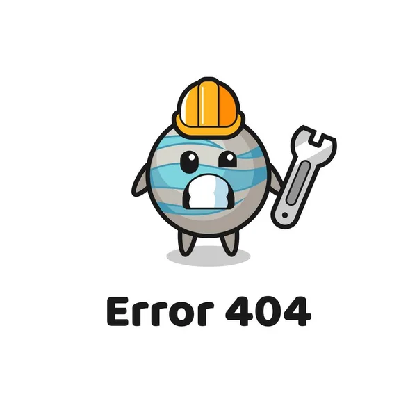 Fel 404 Med Den Söta Planeten Maskot Söt Stil Design — Stock vektor