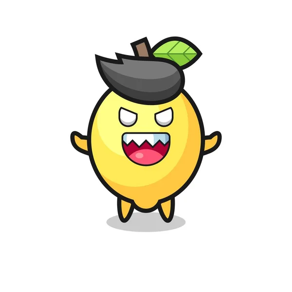 Illustration Evil Lemon Mascot Character Cute Style Design Shirt Sticker — Wektor stockowy