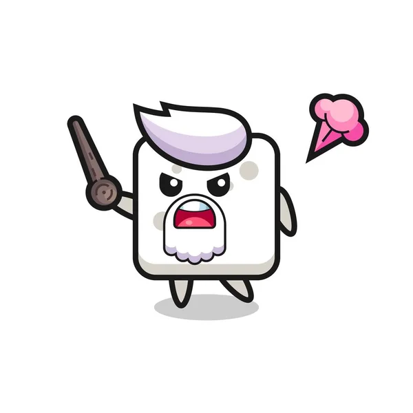Cute Sugar Cube Grandpa Getting Angry Cute Style Design Shirt — Stock Vector