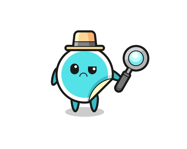 Mascot Cute Sticker Detective Cute Style Design Shirt Sticker Logo — Stockový vektor