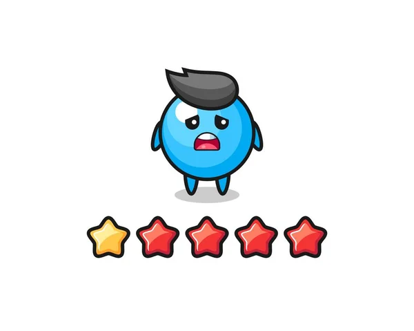 Illustration Customer Bad Rating Bubble Gum Cute Character Star Cute — Stock Vector
