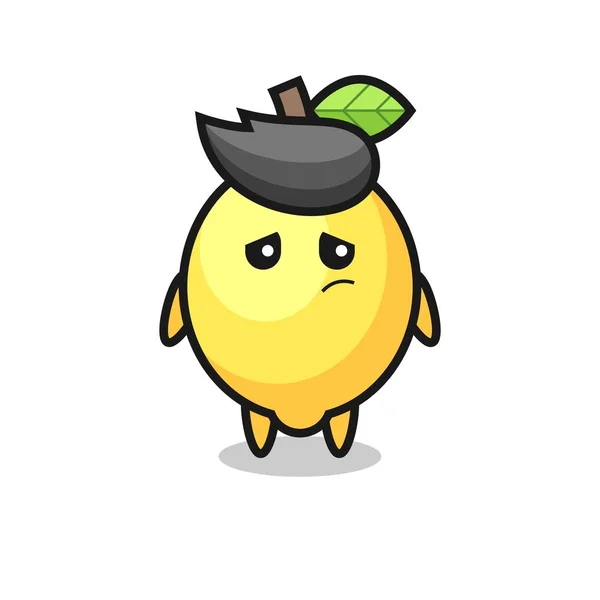 Lazy Gesture Lemon Cartoon Character Cute Style Design Shirt Sticker — Wektor stockowy
