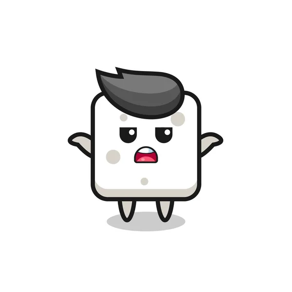 Sugar Cube Mascot Character Saying Know Cute Style Design Shirt — Stockový vektor