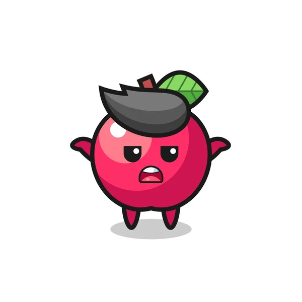 Apple Mascot Character Saying Know Cute Style Design Shirt Sticker — Wektor stockowy