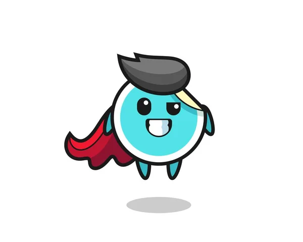 Симпатичный Персонаж Стикер Летающий Супергерой Симпатичный Дизайн Футболки Стикер Логотип — стоковый вектор