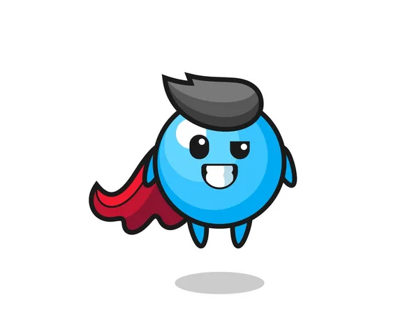 Carácter Lindo Goma Mascar Como Superhéroe Volador Diseño Lindo Del — Vector de stock