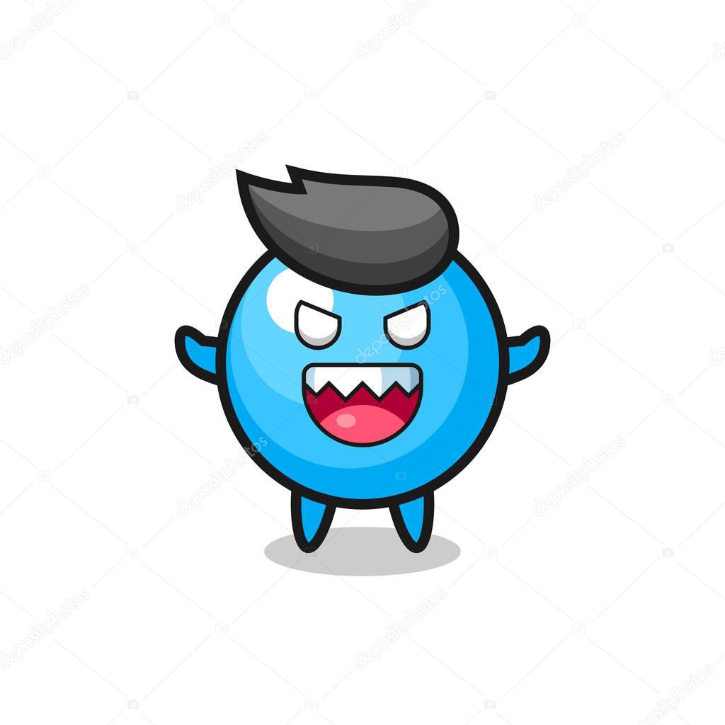 illustration of evil bubble gum mascot character , cute style design for t shirt, sticker, logo element