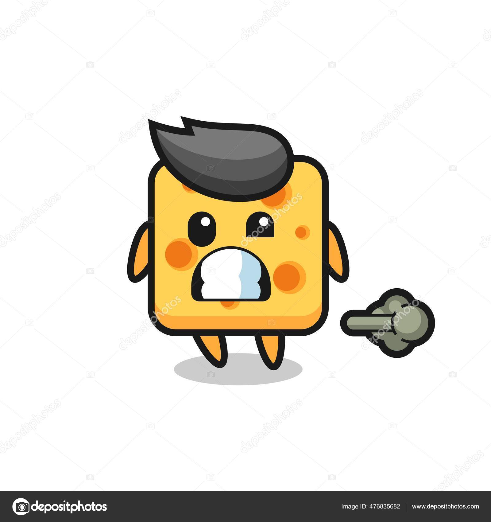 Illustration Cheese Cartoon Doing Fart Cute Style Design Shirt Sticker Stock Vector Image by