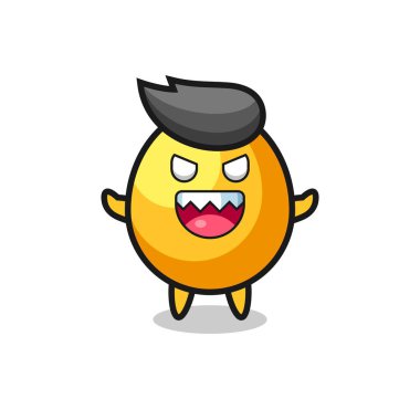 Şeytani altın yumurta maskotu karakteri, tişört, çıkartma, logo elementi için şirin bir tasarım.