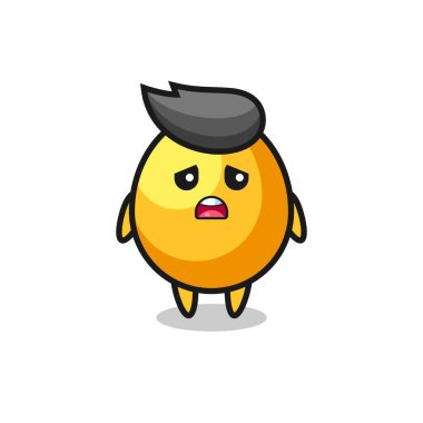 Altın yumurta çizgi filminin hayal kırıklığına uğramış ifadesi, tişört, çıkartma, logo elementi için şirin bir tasarım.