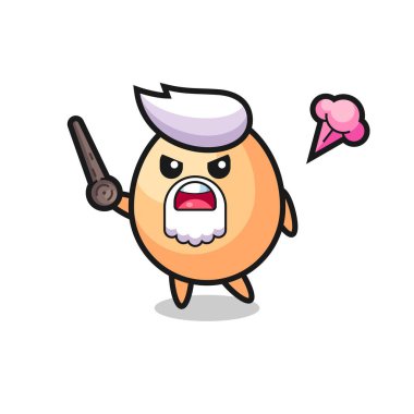 Şirin yumurta dedem sinirlenmeye başladı. Tişört, çıkartma ve logo için şirin bir tasarım.