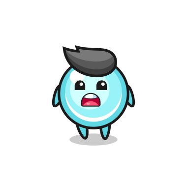 Kabarcık çizimi ve özür dileme ifadesi. T-shirt, etiket, logo elementi için şirin bir tasarım.