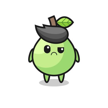 Tişört, çıkartma ve logo elementleri için şirin bir tasarım olan guava 'nın maskotu.