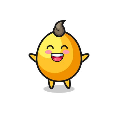 Mutlu bebek altın yumurta çizgi film karakteri, tişört, çıkartma, logo elementi için şirin tasarım.