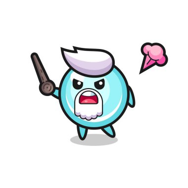 Şirin baloncuk dedem sinirlenmeye başladı. Tişört, çıkartma, logo elementleri için şirin bir tasarım.