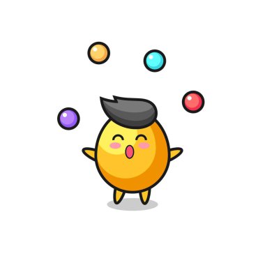 Altın Yumurta Sirki çizgi filmi bir topla hokkabazlık yapıyor. Tişört, çıkartma, logo elementi için şirin bir tasarım.