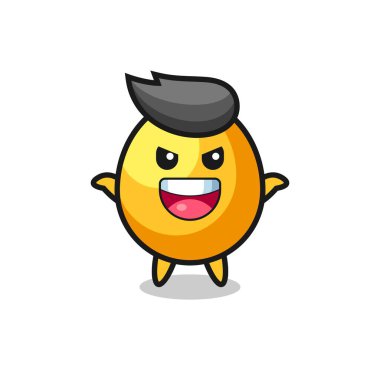 Şirin altın yumurtanın korku hareketi, tişört, çıkartma, logo elementi için şirin bir tasarım.