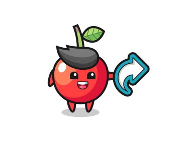 Şirin vişne saklama sosyal medya paylaşım sembolü, tişört, etiket, logo ögesi için şirin tasarım