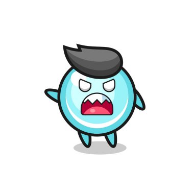 Çok kızgın poz veren sevimli balon karikatürü, tişört, çıkartma, logo elemanı için şirin tasarım.