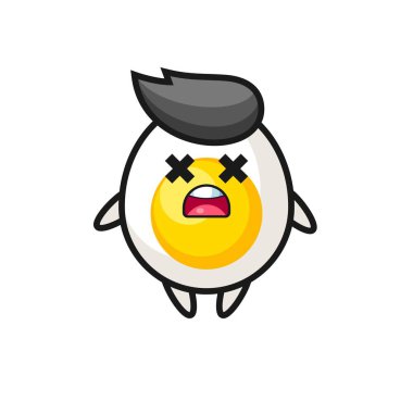 Haşlanmış yumurta, tatlı bebek, tişört, çıkartma, logo elementi için şirin tasarım.